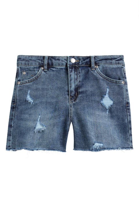 Kids' Distressed Stretch Denim Shorts (Big Kid)