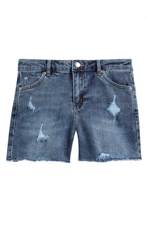 Tractr Kids' Distressed Stretch Denim Shorts In Blue