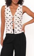 Petal & Pup Zoie Polka Dot Tie Front Sleeveless Top