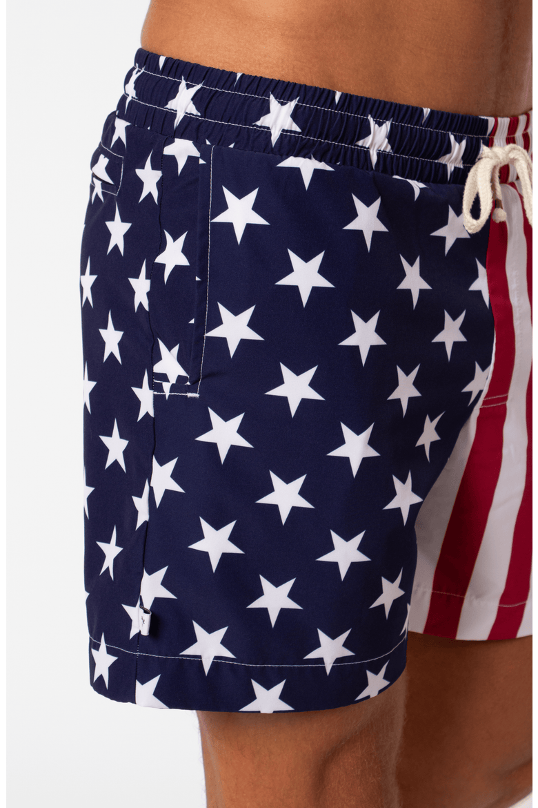 Stars + Stripes Swim Trunk, Alternate, color, Americana