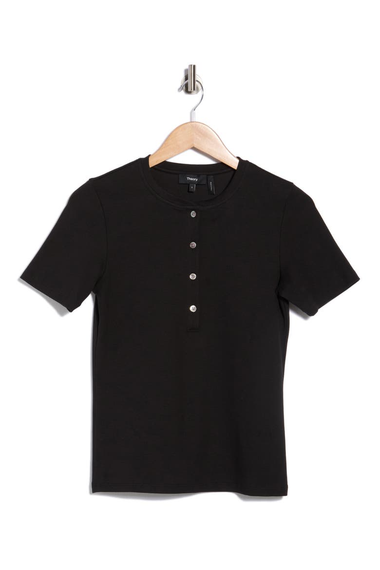 Perry Rib Knit Henley, Alternate, color, BLACK
