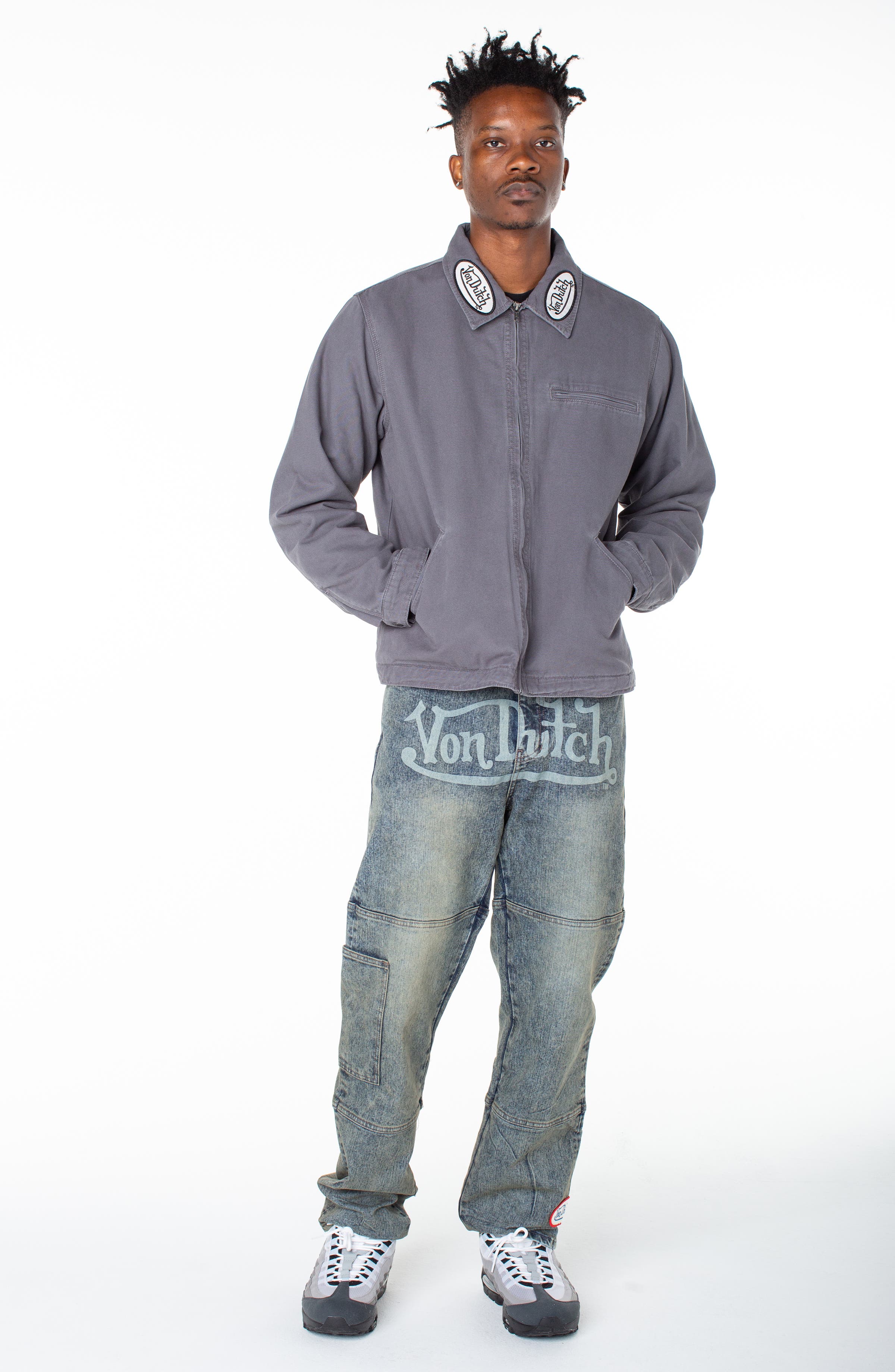 East Patch Collar Quilted Worker Jacket - image 2