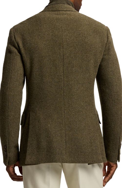 Ralph Lauren Textured Single-breasted Blazer In Green
