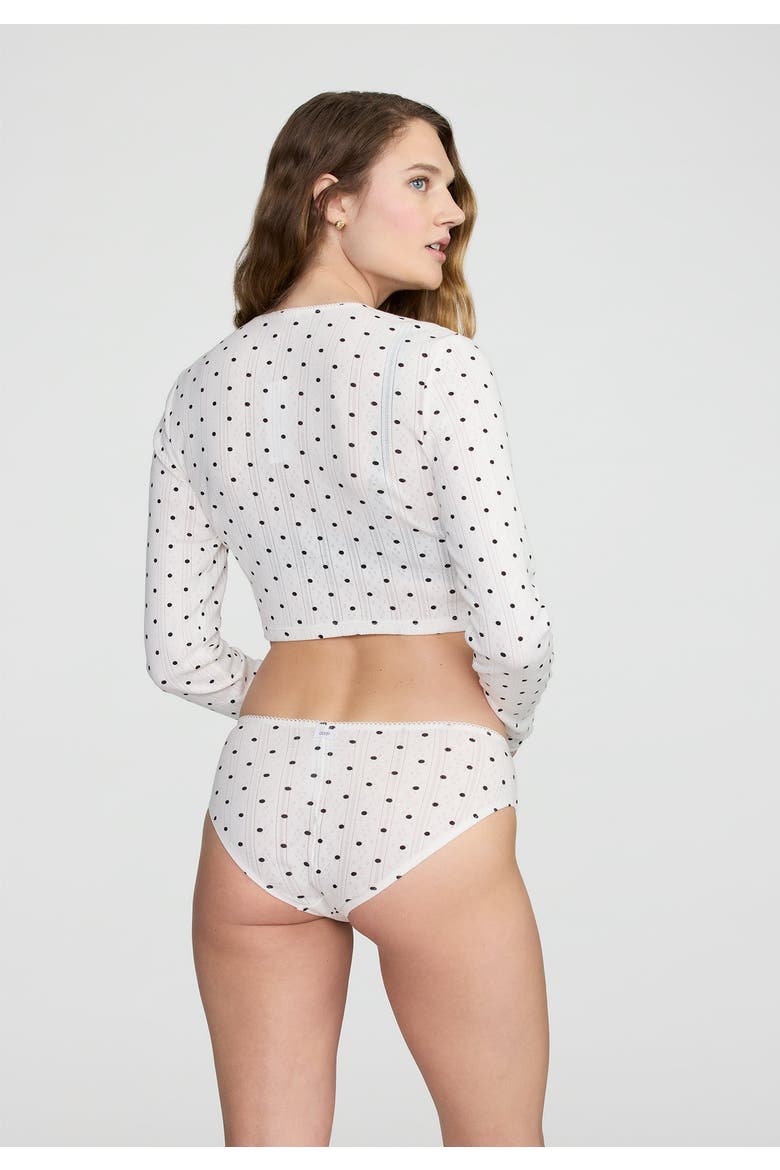 The Cropped Cardigan, Alternate, color, SALT POLKA DOT