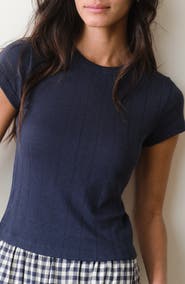 Marine Layer Lexi Pointelle Crewneck T-Shirt