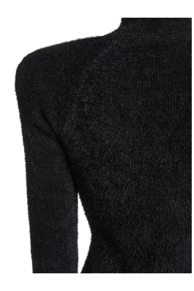 Fluffy ribbed knit jumper, Alternate, color, black