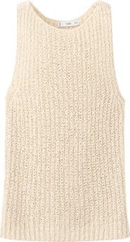 MANGO Open Stitch Cotton Tank