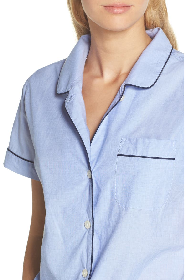 Tipped Short Pajamas, Alternate, color, HYDRANGEA