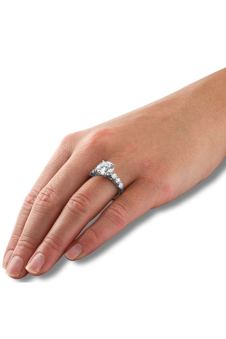 Certified 5Ct Diamond (4Ct Center) Engagement Ring 14k Gold Lab Grown, Alternate, color, 14k White Gold