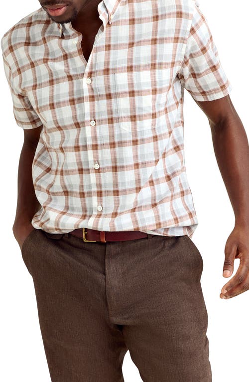 Billy Reid Short Sleeve Tattersail Plaid Tuscumbia Shirt Button Down In Multi