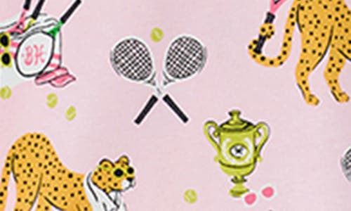 Shop Bedhead Pajamas Kids' Print Fitted Two-piece Stretch Jersey Pajamas In Tennis Cheetahs
