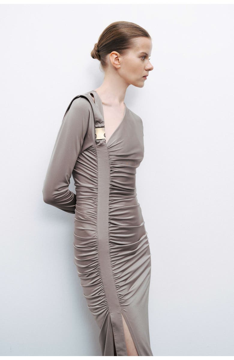 Nocturne Metal Buckle Detailed Maxi Dress, Alternate, color,