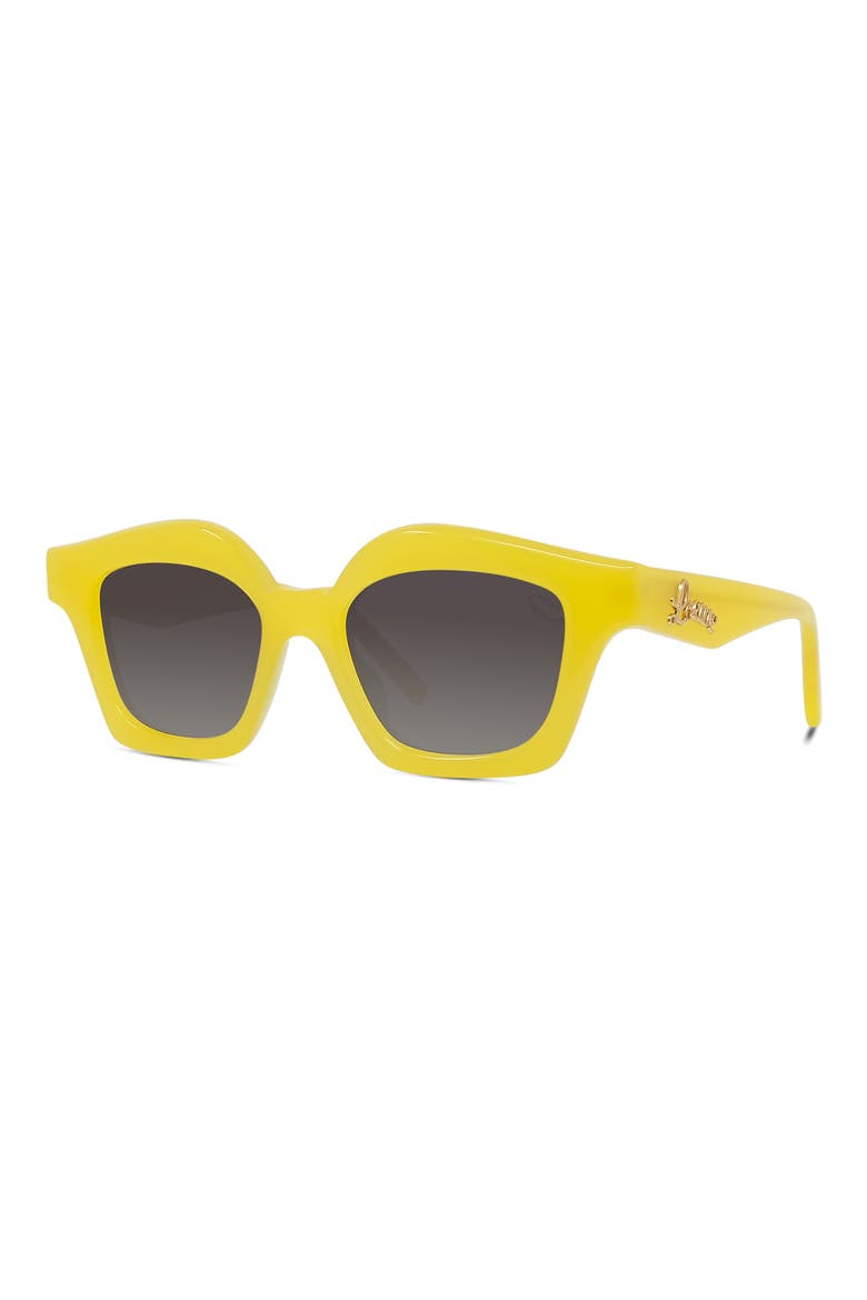 49mm Cat Eye Sunglasses, Alternate, color, SHINY YELLOW / GRADIENT SMOKE