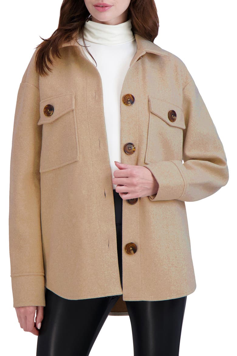 Faux Wool Shacket, Main, color, CAMEL