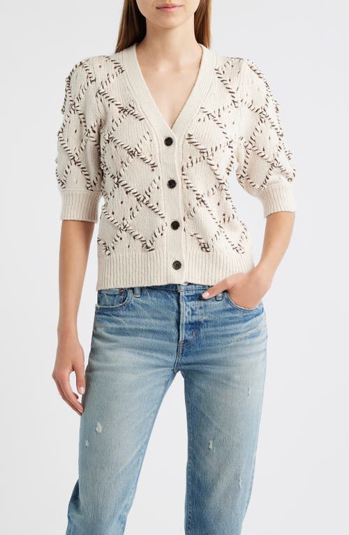 Rails Isla Whipstitched Diamond Pattern Cardigan In Neutral