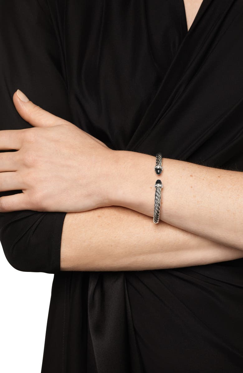 David Yurman Cable Flex Bracelet, Alternate, color, Black Onyx