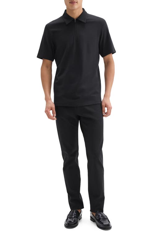 Theory Malden Johnny Collar Polo In Black