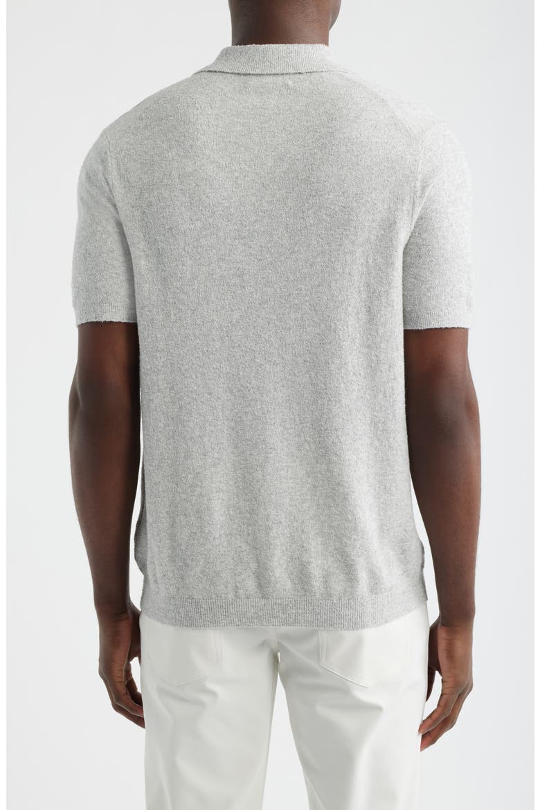 Solid Bouclé Polo, Alternate, color, SILVER