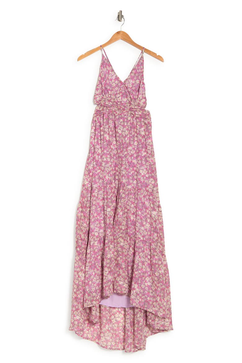the Label Sleeveless Floral Print Maxi Dress, Alternate, color, PINK DITSY