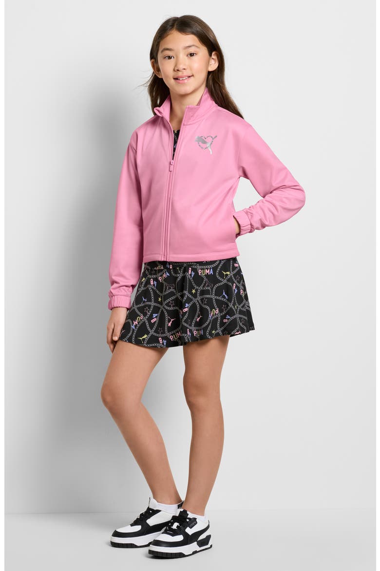 Kids' Track Jacket, Tank & Skort Set, Alternate, color, PINK/ PINK