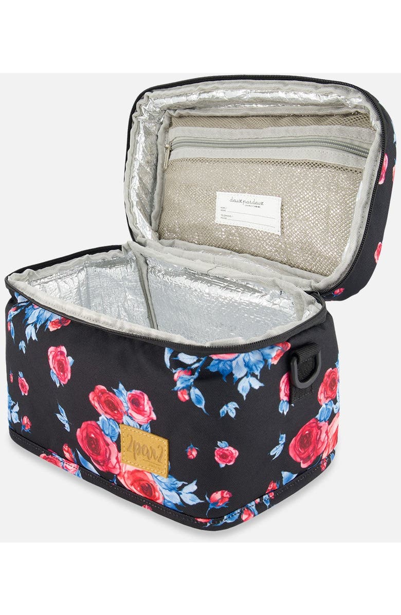 Deux par Deux Girl's Lunch Box Black Printed Roses, Alternate, color,