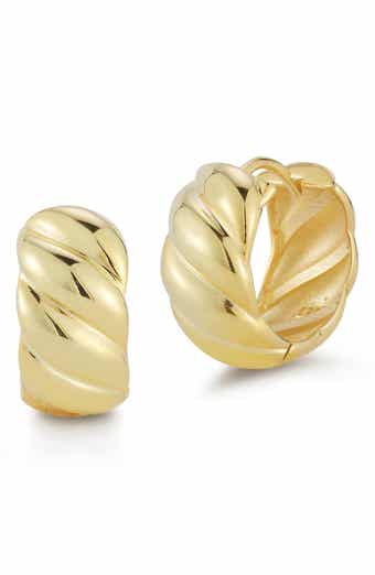 Twisted Huggie Hoop Earrings