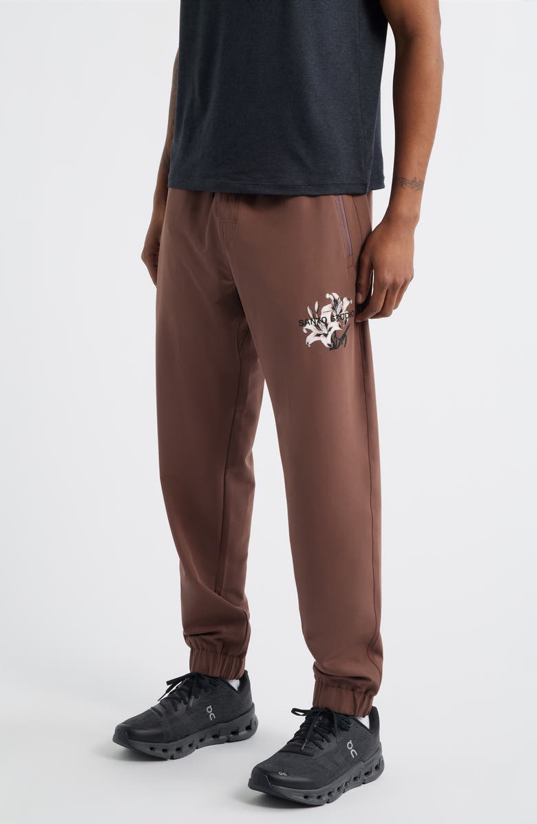 SANTO STUDIO Tempo Good Energy Tech Joggers, Alternate, color, Holy Brown