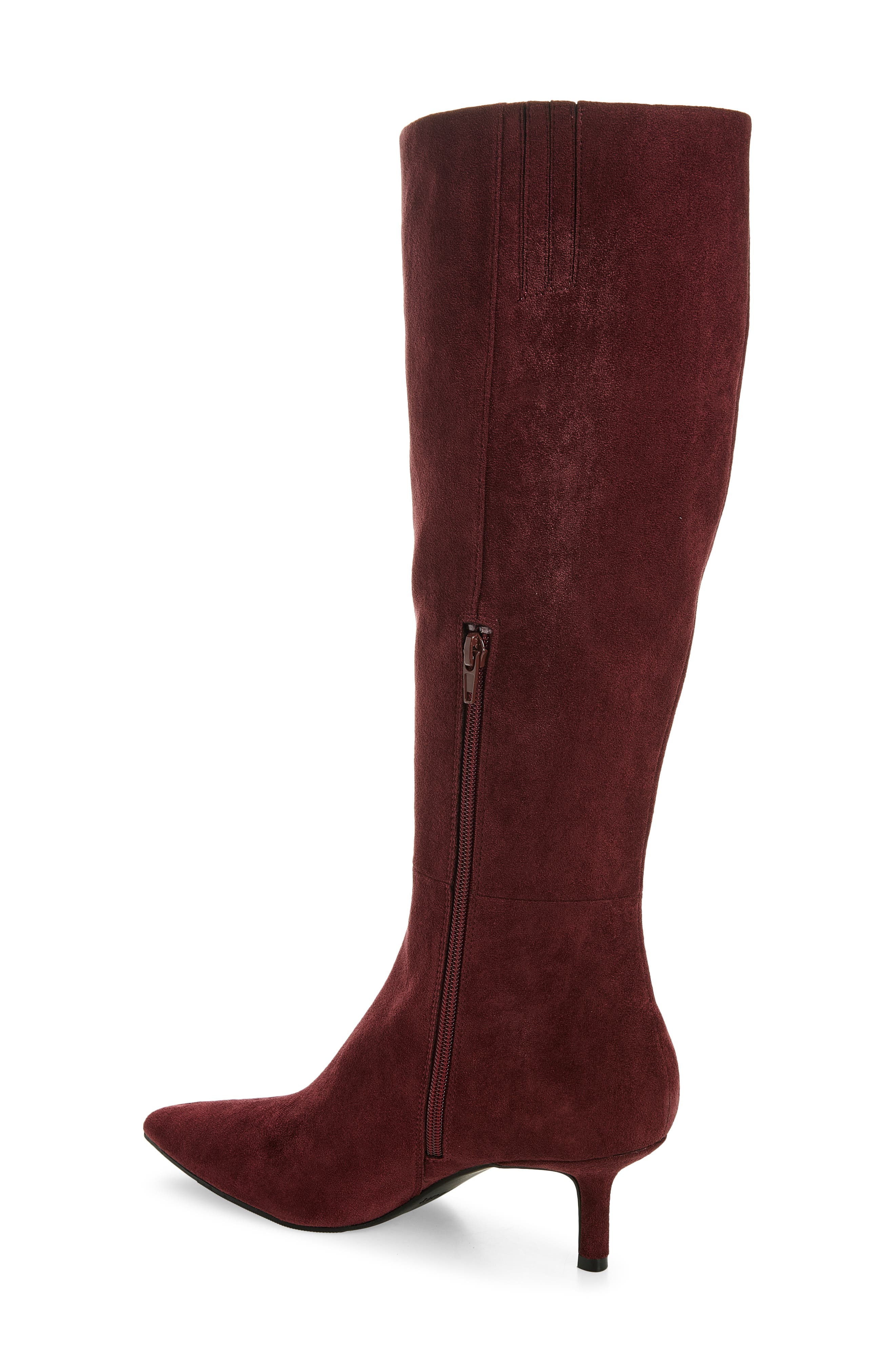 Elara Pointed Toe Knee High Boot, Alternate, color, RED POMEGRANATE