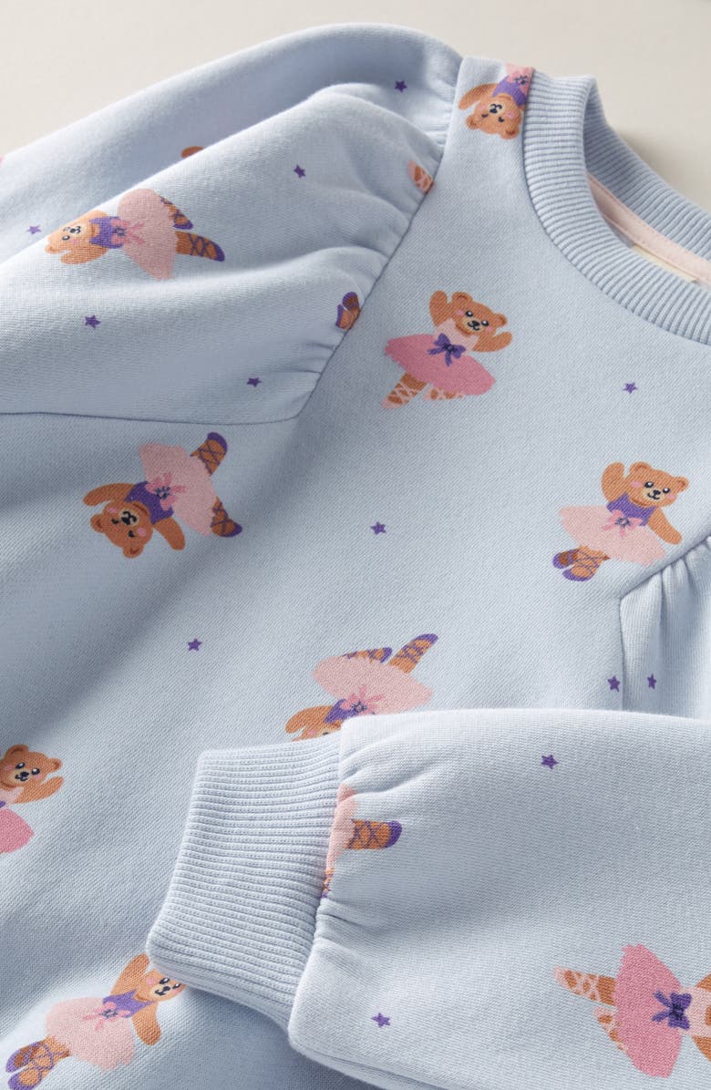 Tucker + Tate Kids' Puff Sleeve Cotton Blend Sweatshirt, Alternate, color, Blue Xenon Ballerina Bear