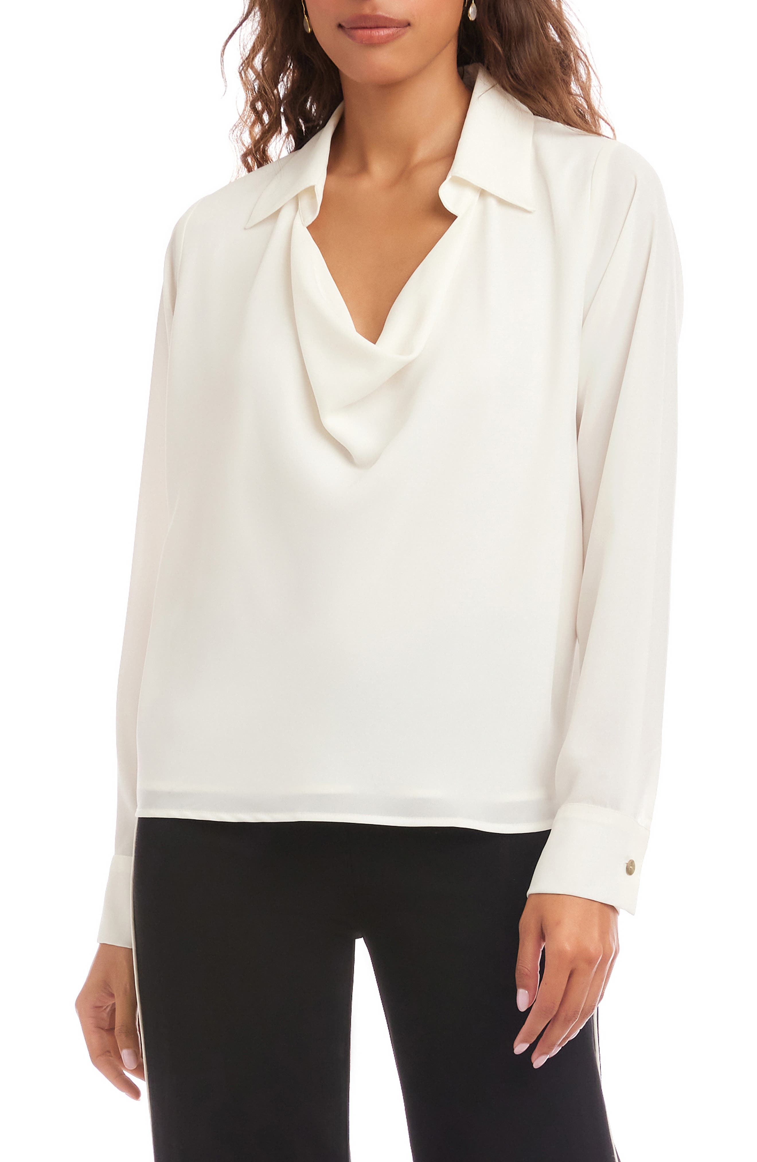 Collared Cowl Neck Top - image 3