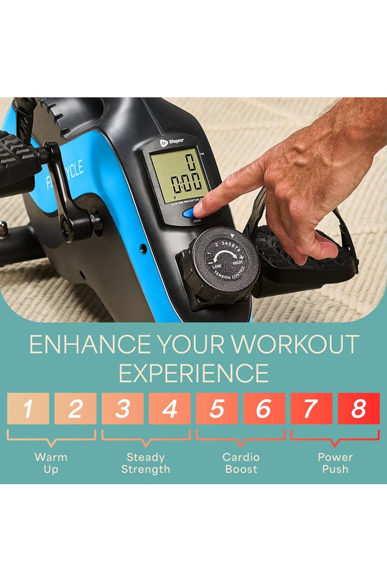 Flex Stride Under Desk Bike Pedal Mini Elliptical Exerciser, Alternate, color, Black/Blue
