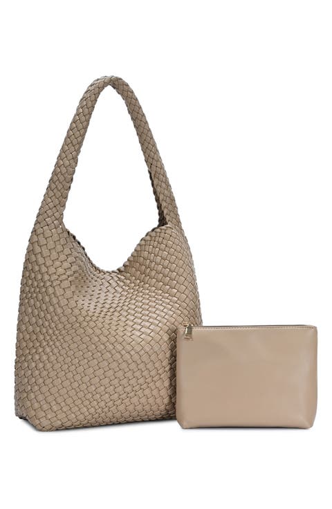 Woven Hobo Bag with Pouch