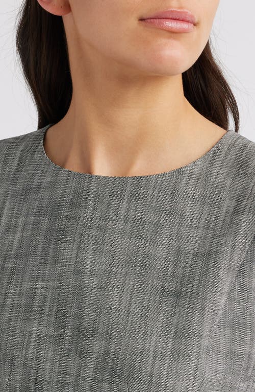 Hugo Boss Cap Sleeve Wool Sheath Dress In Monochrome Sharkskin