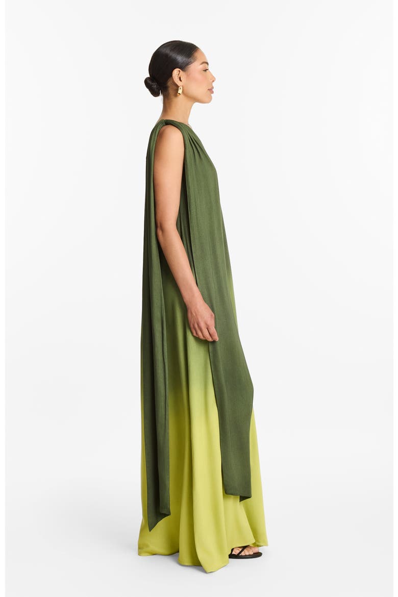 Raya Gown Ombra Olive in Fsc® Certified Viscose, Alternate, color, Ombra Olive