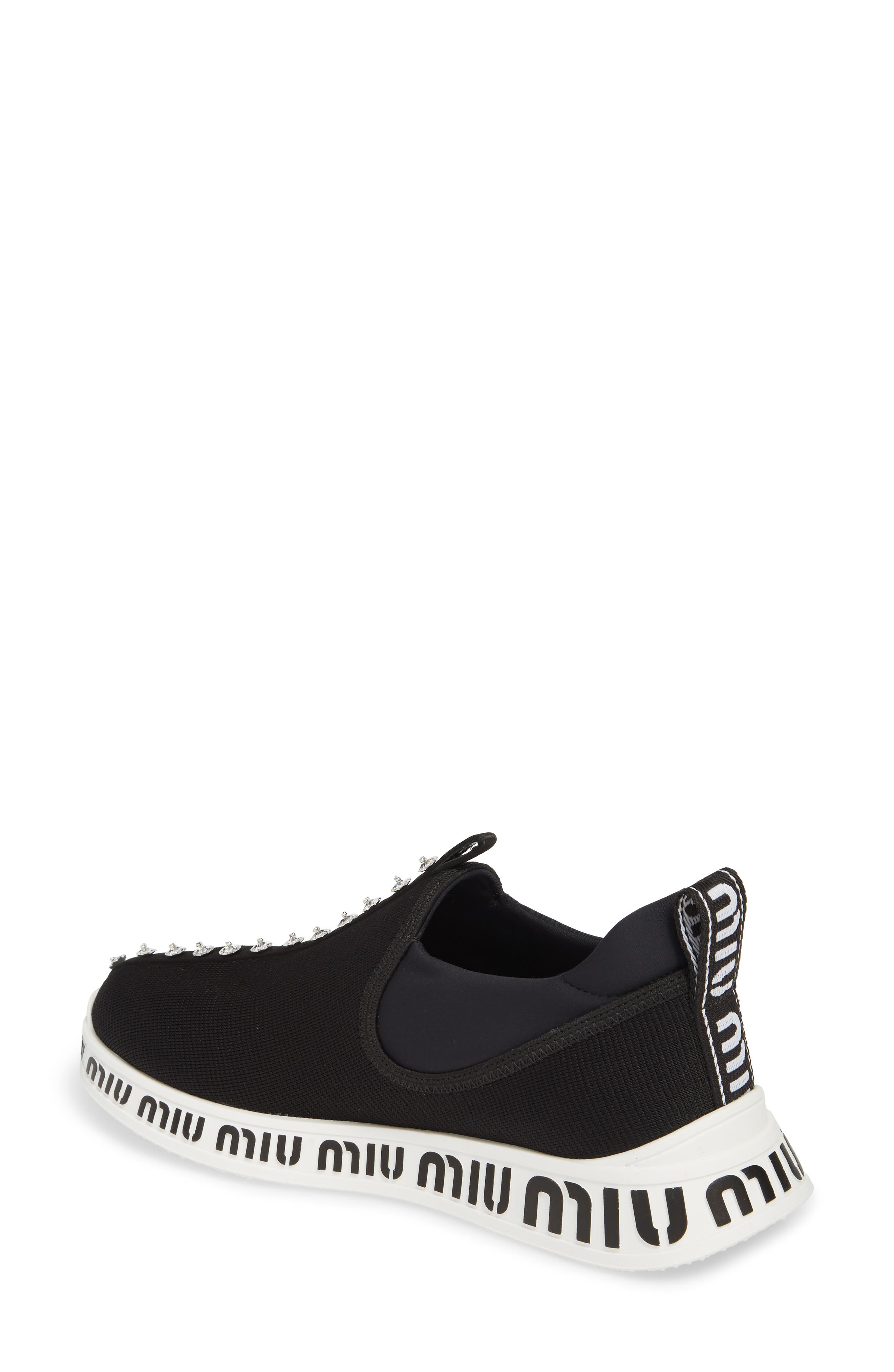 Miu Miu Logo Slip-On Sneaker, Alternate, color, 