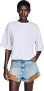 SANDRO Embroidered logo cotton T-shirt