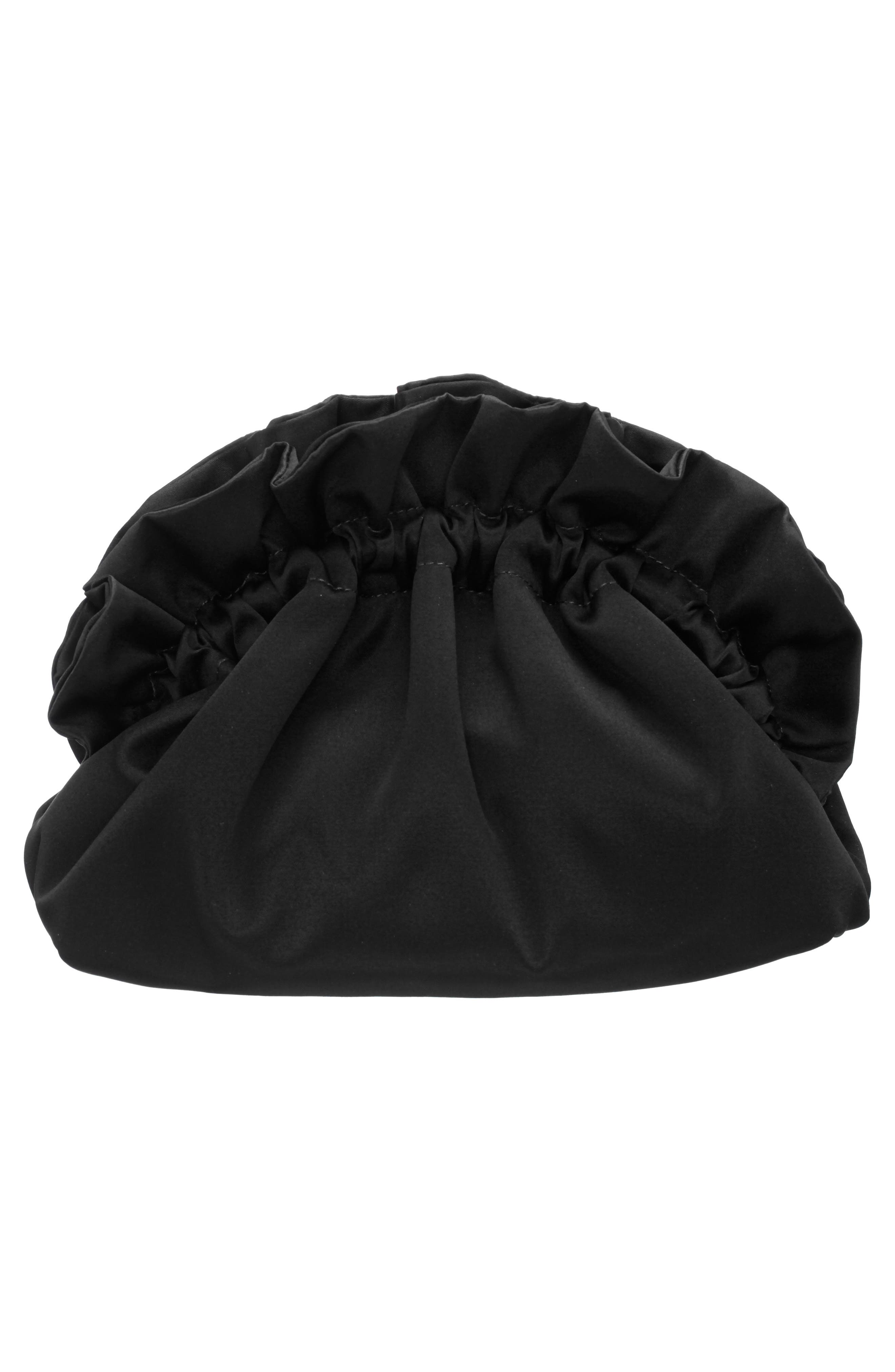Nina Cristy Satin Clutch, Alternate, color, Black