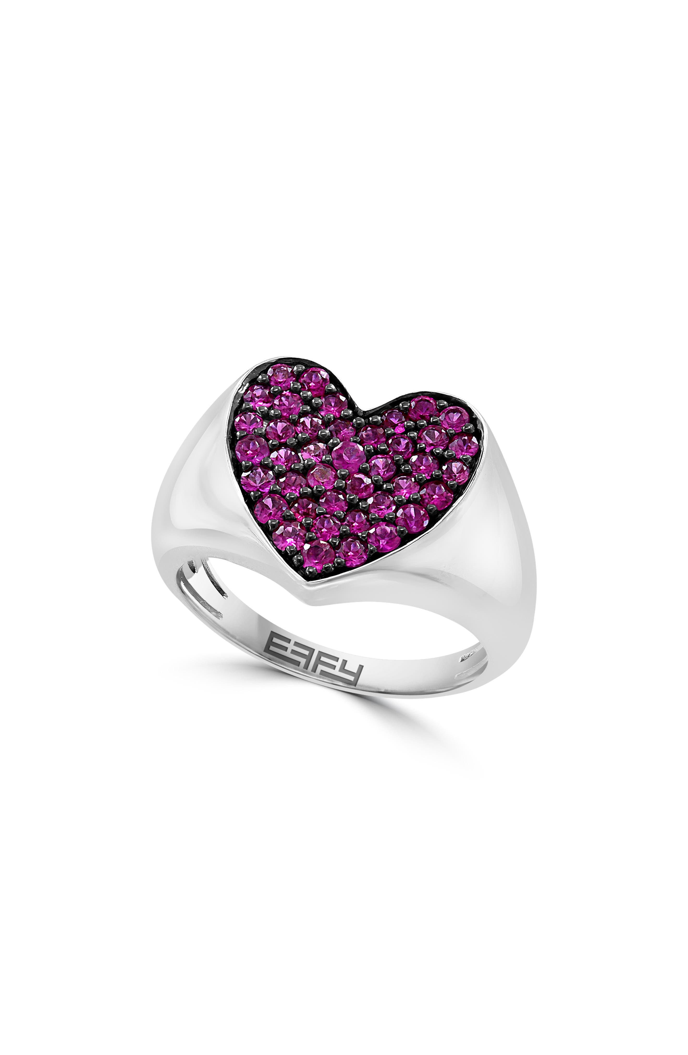 EFFY Pavé Ruby Heart Ring