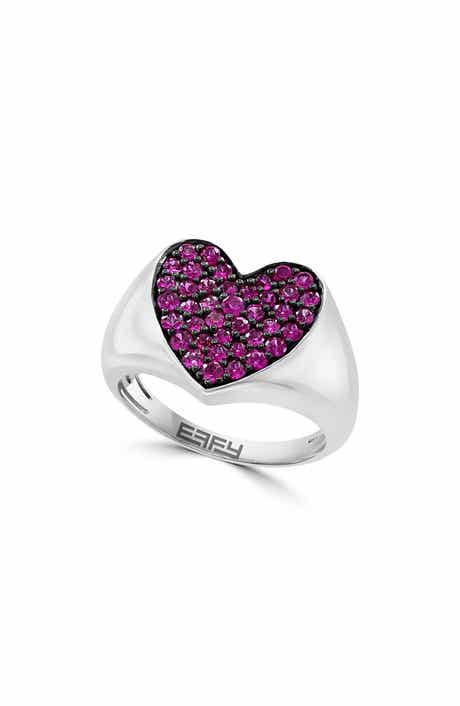 EFFY Pavé Ruby Heart Ring