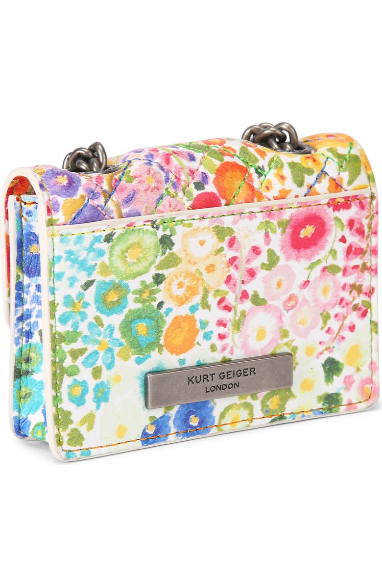 Kurt Geiger London Floral Couture Micro Kensington Floral Quilted Crossbody Bag, Alternate, color,