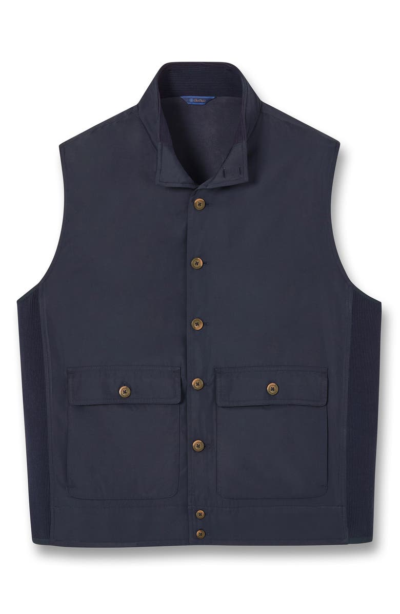 David Donahue Button Front Vest, Main, color, Navy