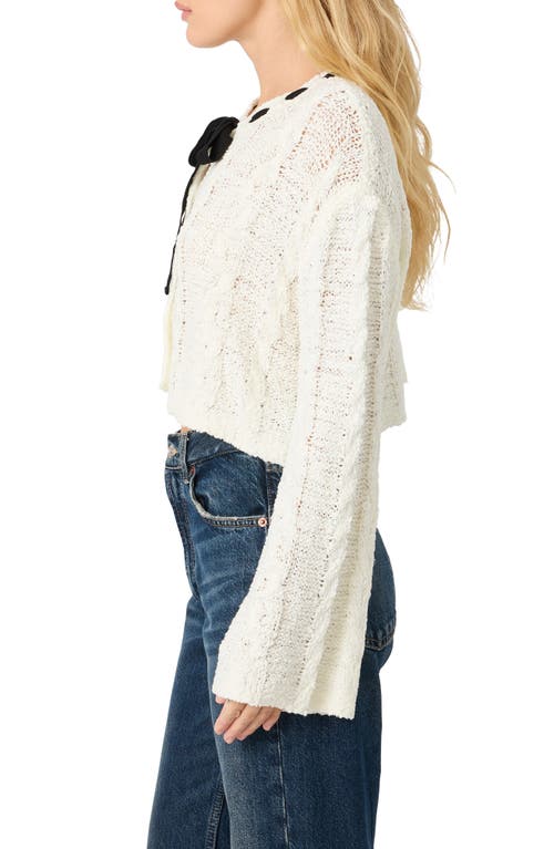 Lush Textured Cable Stitch Sweater In Neutral