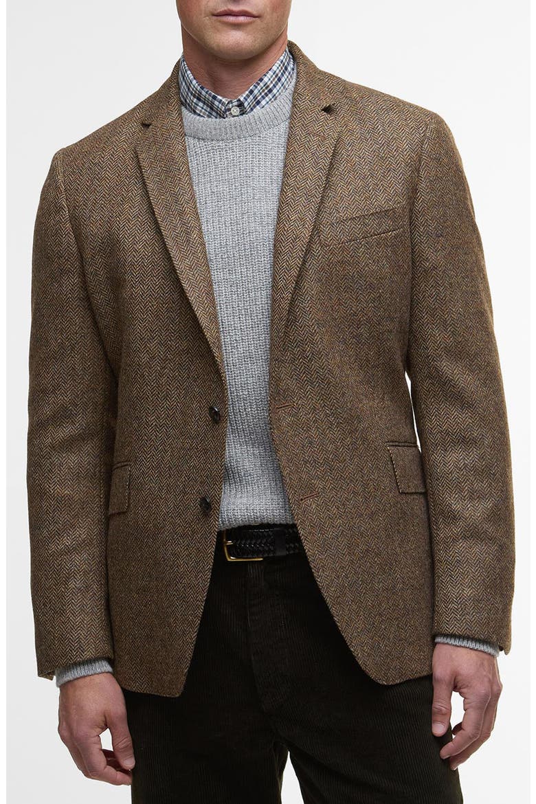 Firth Moons Wool Herringbone Sport Coat, Main, color, BROWN
