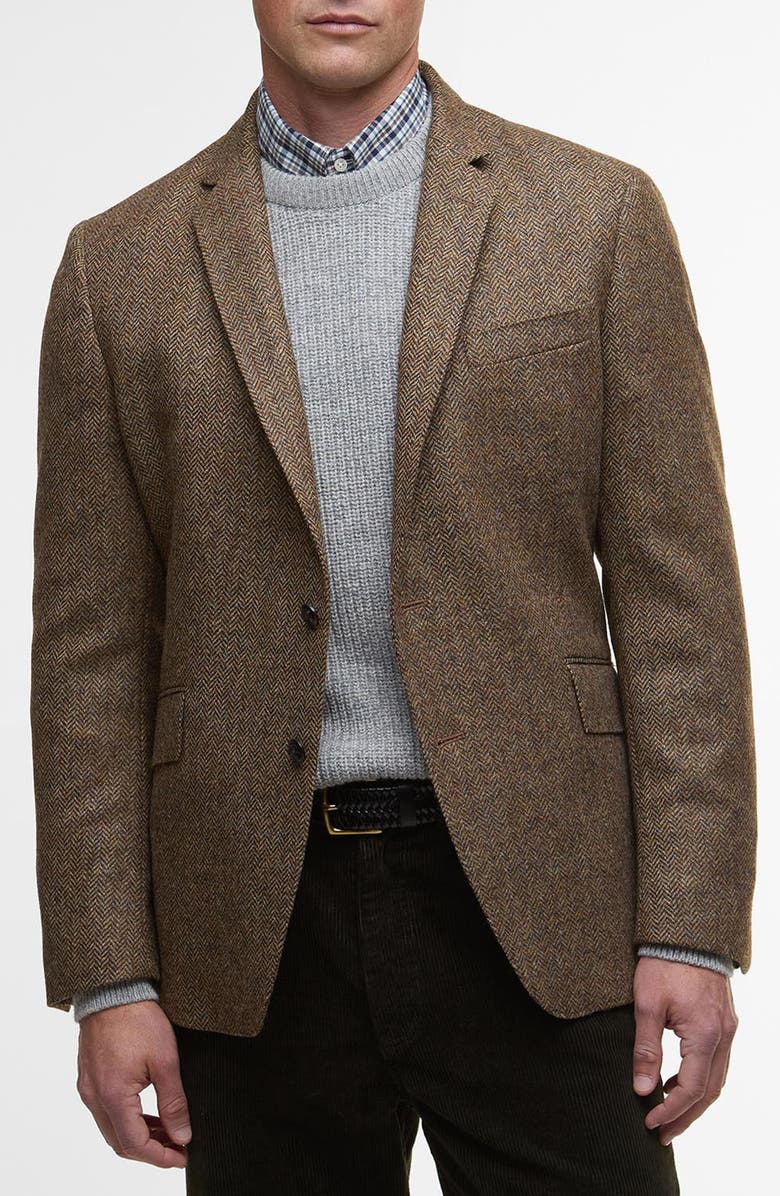 Barbour Firth Moons Wool Herringbone Sport Coat, Main, color, Brown