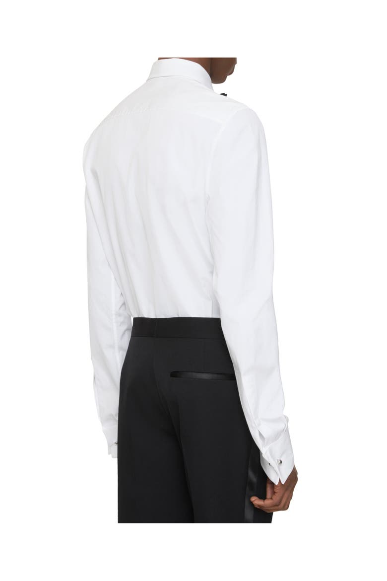 Slim Fit Cotton Tuxedo Shirt, Alternate, color, White