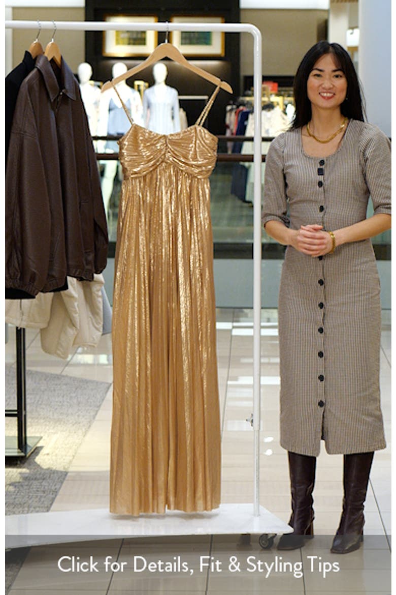 Faye Strapless Metallic Gown video