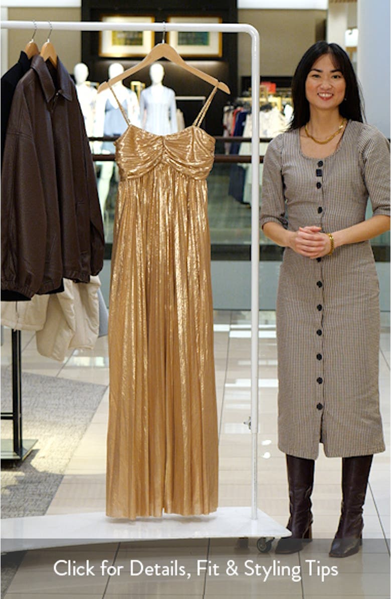 Faye Strapless Metallic Gown, sales video thumbnail