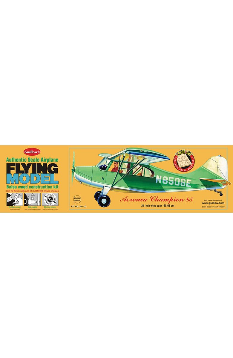 Guillow
s Aeronca Champion Balsa Model Airplane Model Kit, Main, color, 
