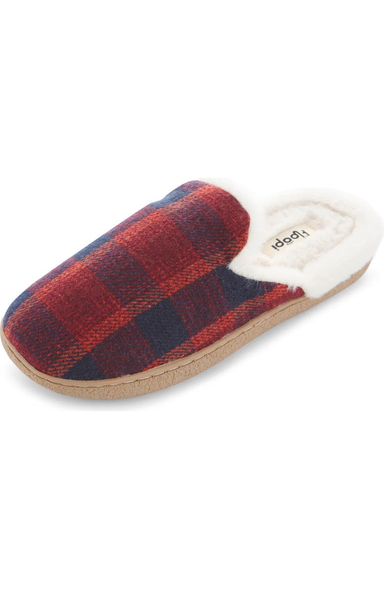 FLOOPI Faux Shearling Lined Slipper, Main, color, Red