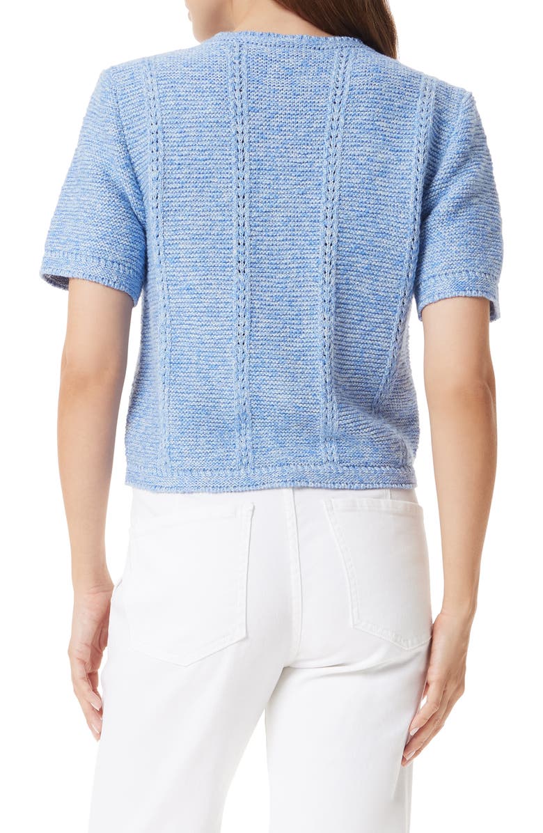 Sam Edelman Colleen Short Sleeve Cardigan, Alternate, color, Blue Yonder